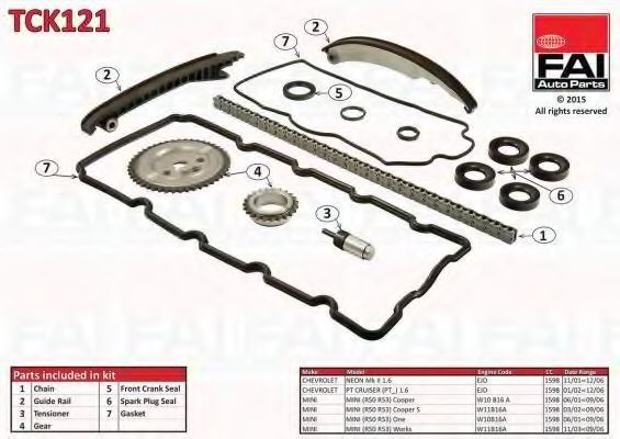 TCK121 FAI Ланцюг ГРМ, комплект